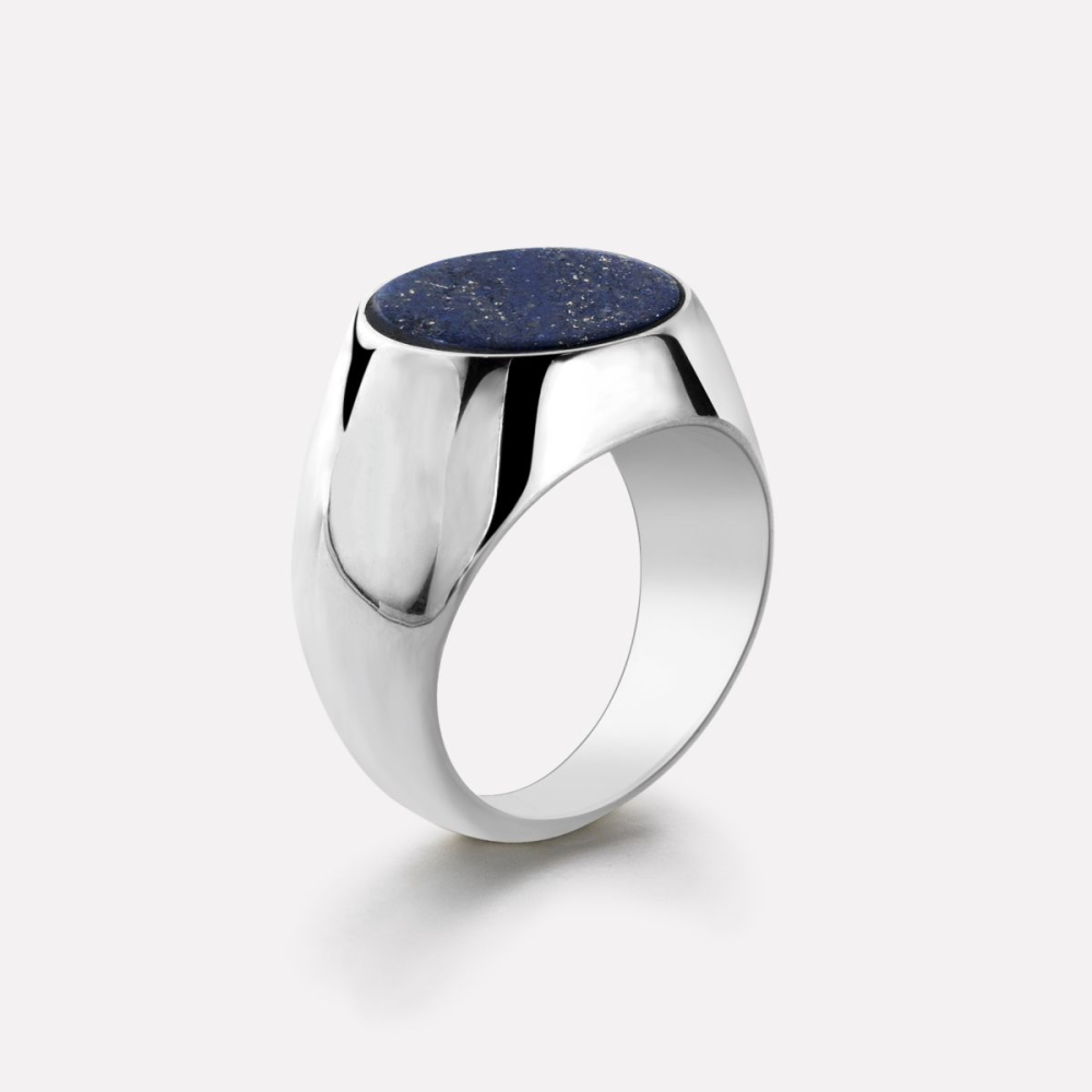 Sterling Silver Rings - Ring Round Lapis