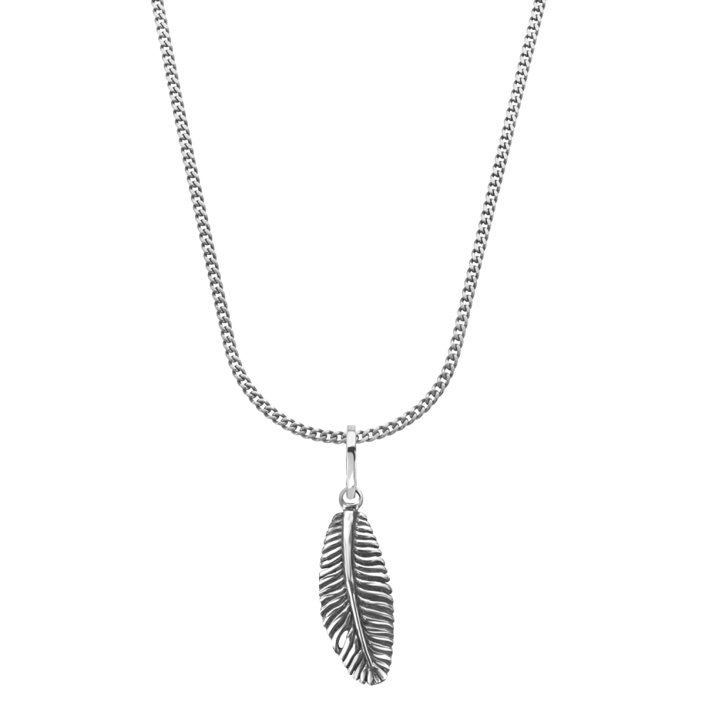 Necklace & Pendant - Necklace Chain Silver 925 - 3mm with Pendant Feather