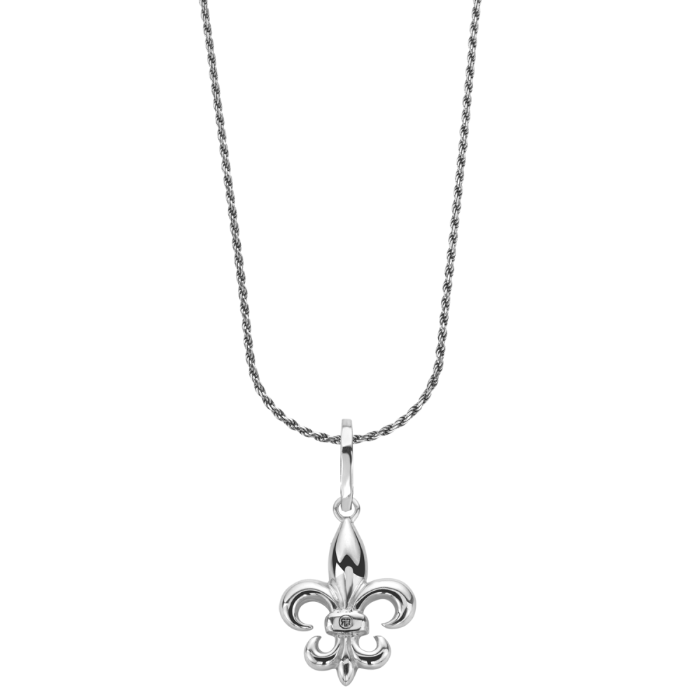 Necklace & Pendant - Necklace Rope Silver 925 - 2mm with Pendant Fleur de Lis