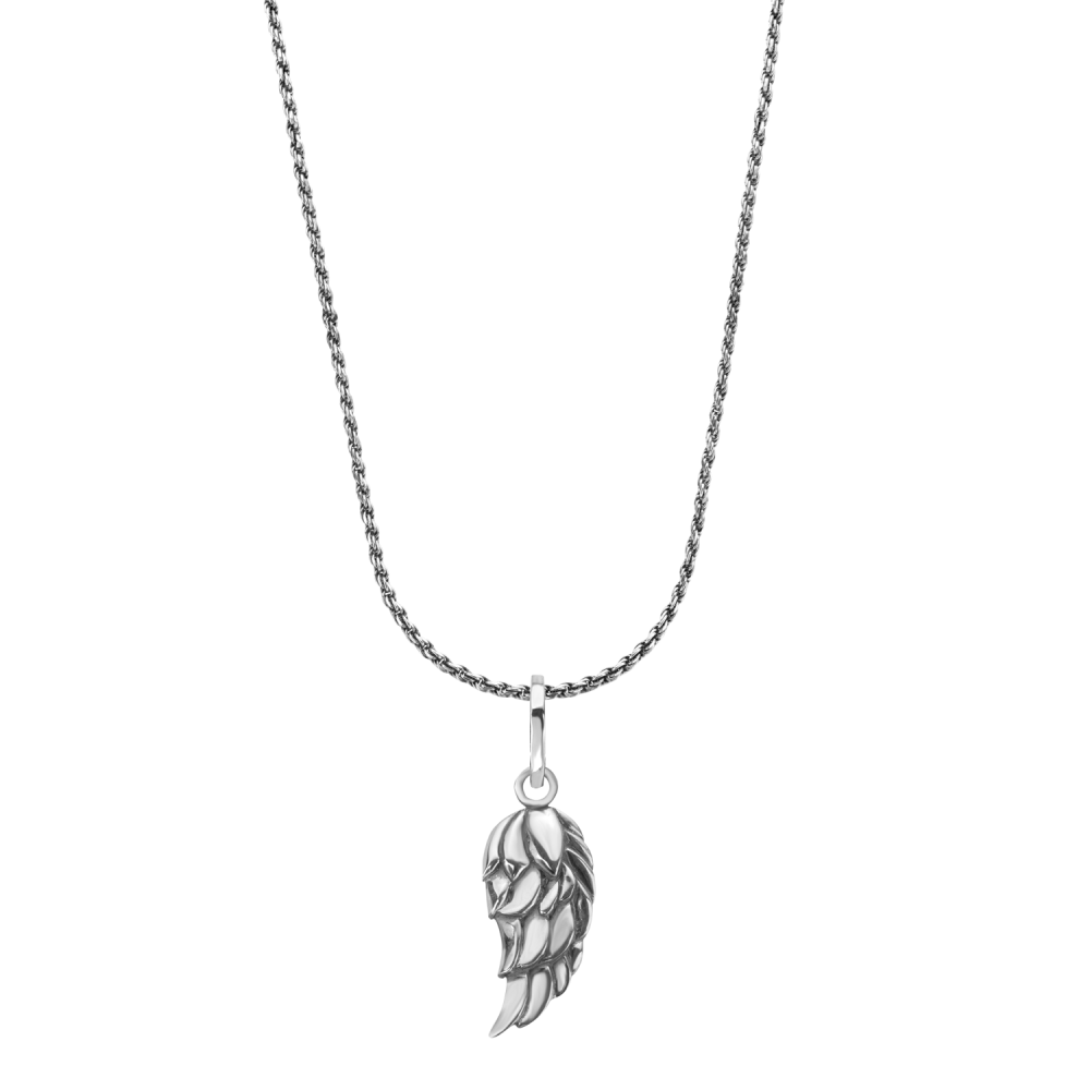 Necklace & Pendant - Necklace Rope Silver 925 - 3mm with Pendant Angels Wing