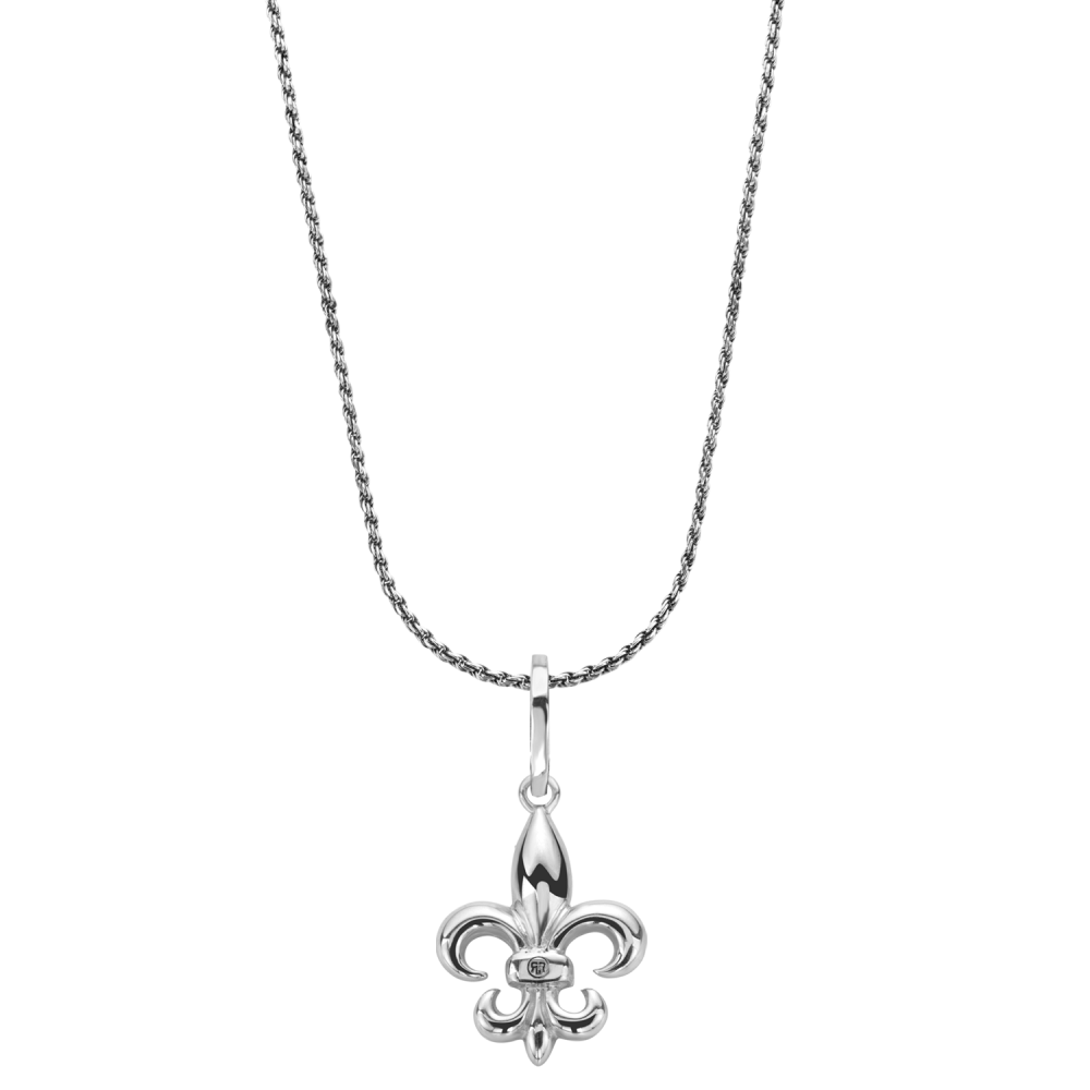 Necklace & Pendant - Necklace Rope Silver 925 - 3mm with Pendant Fleur de Lis