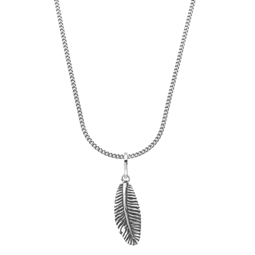 Necklace Chain Silver 925 - 3mm with Pendant Feather