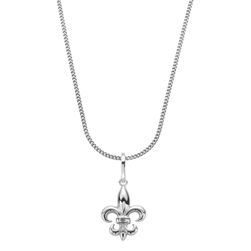 Necklace & Pendant - Necklace Chain Silver 925 - 3mm with Pendant Fleur de Lis