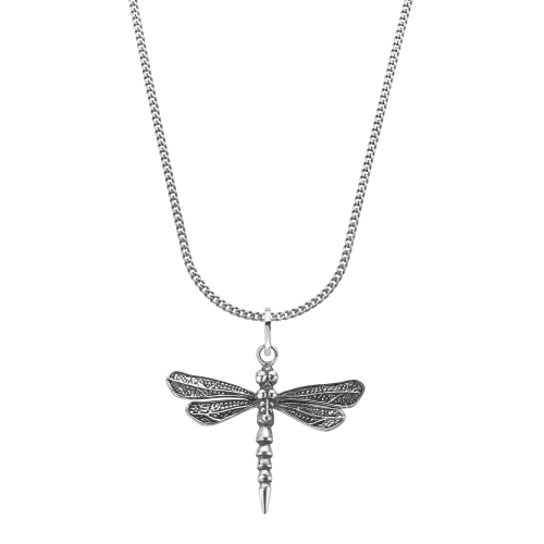 Necklace & Pendant - Necklace Chain Silver 925 - 3mm with Pendant Dragonfly Small