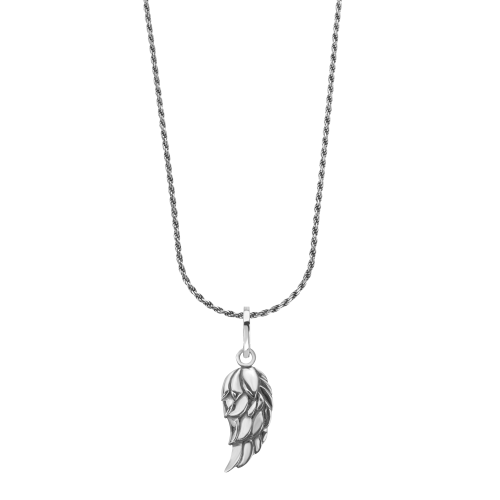 Necklace Rope Silver 925 - 2mm with Pendant Angels Wing