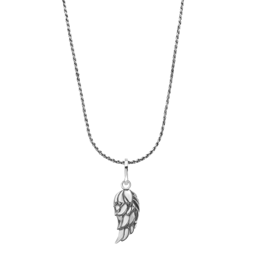 Necklace & Pendant - Necklace Rope Silver 925 - 3mm with Pendant Angels Wing